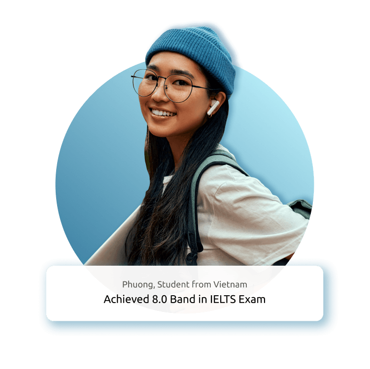 student achieved 8.0 BAND in IELTS Exam